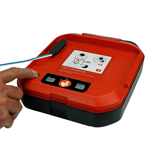 Erste Hilfe Defibrillator für Zuhause/Gewerbe für Laien und Profis mit automatischer Schockabgabe Primedic HeartSave YA, 8 Jahre Garantie des Herstellers, Sprache: DE/EN
