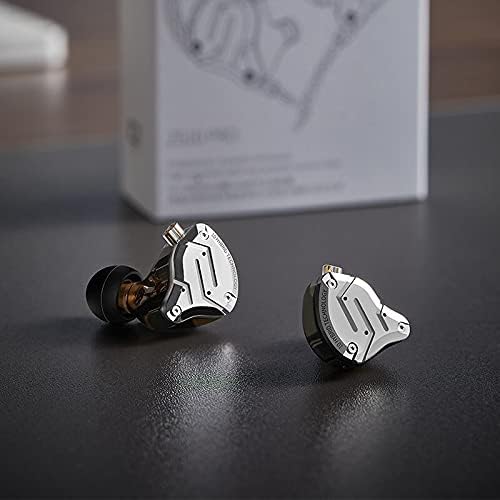LINSOUL KZ ZS10 Pro,4BA+1DD 5 Treiber In-Ear-Monitor,HiFi Kabelgebundene Ohrhörer,Gaming-Kopfhörer,Hybrid IEM Kopfhörer mit Edelstahlfrontplatte,abnehmbares versenktes 2Pin Kabel (Ohne Mic,Schwarz)