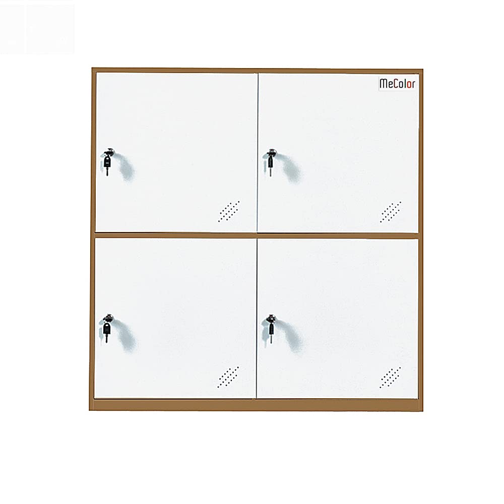 MECOLOR 4,6,9 Tür Metall Büroschrank Mitarbeiter verwenden kleine Schließfächer Schlafzimmer Würfel Schließfach, Wohnzimmer und Schule Locker, Home Locker Organizer Lagerung für Kinder(weiß - 4D)