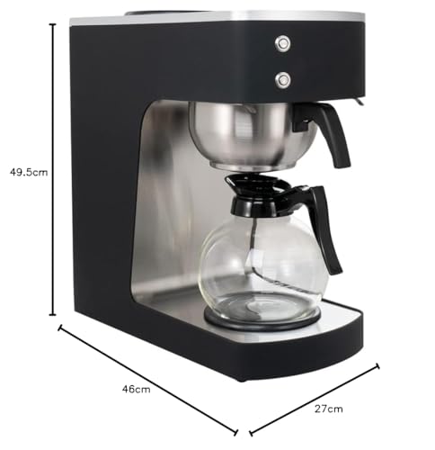 GastroHero Filterkaffeemaschine ECO 2 Liter schwarz inkl. Glaskanne I Kaffeemaschine Filtermaschine I 100 Tassen/St. I Filterkaffeemaschinen für Gastronomie und Café