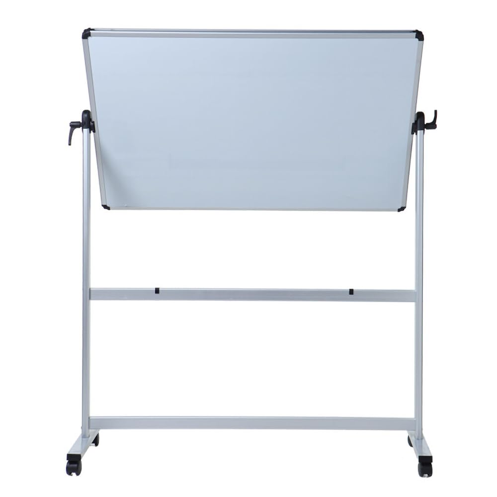 VIZ-PRO Doppelseitiges Magnetisches Drehbares Mobiles Whiteboard, Aluminiumrahmen & Ständer, W1200xH900mm