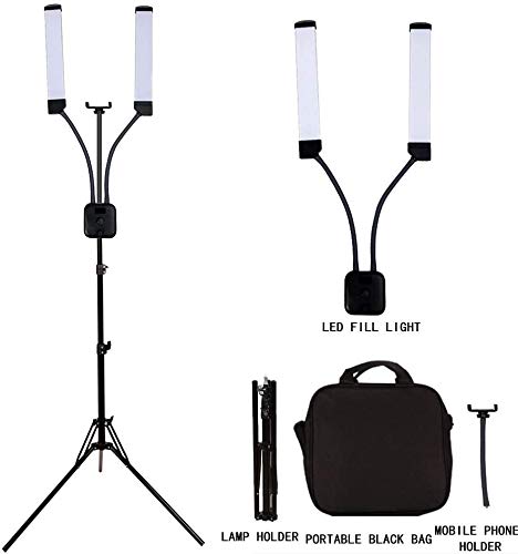 GSKAIWEN 50W dimmbares LED Videolicht Fotografie Licht-Set Studio Beleuchtung mit Stativ und Tragtasche für Make-up, Wimpern, Augenbrauen, Tattoo, 3000-6500K,CRI 90+