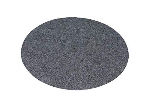 Primaflor - Ideen in Textil Event-Teppich Hochzeitsteppich Podium Rund, Grau, 1,00m Durchmesser, Schwer Entflammbar, Weihnachtsbaum-Decke, Teppich, Stehtisch-Unterleger