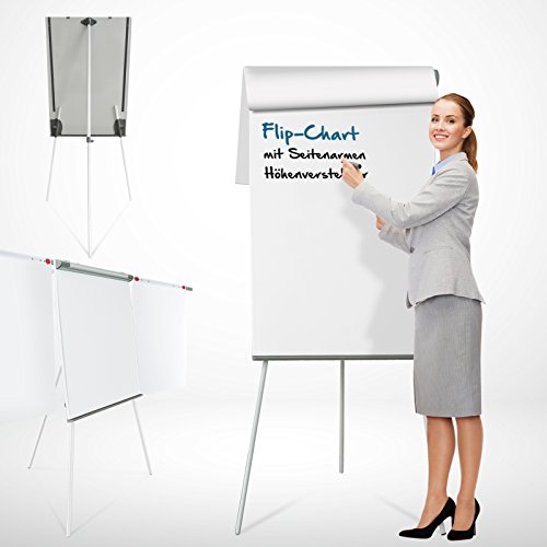 Office Marshal Flipchart Ständer Dreibein Flip Chart Board 68x105cm magnetisch, beschreibbar, höhenv