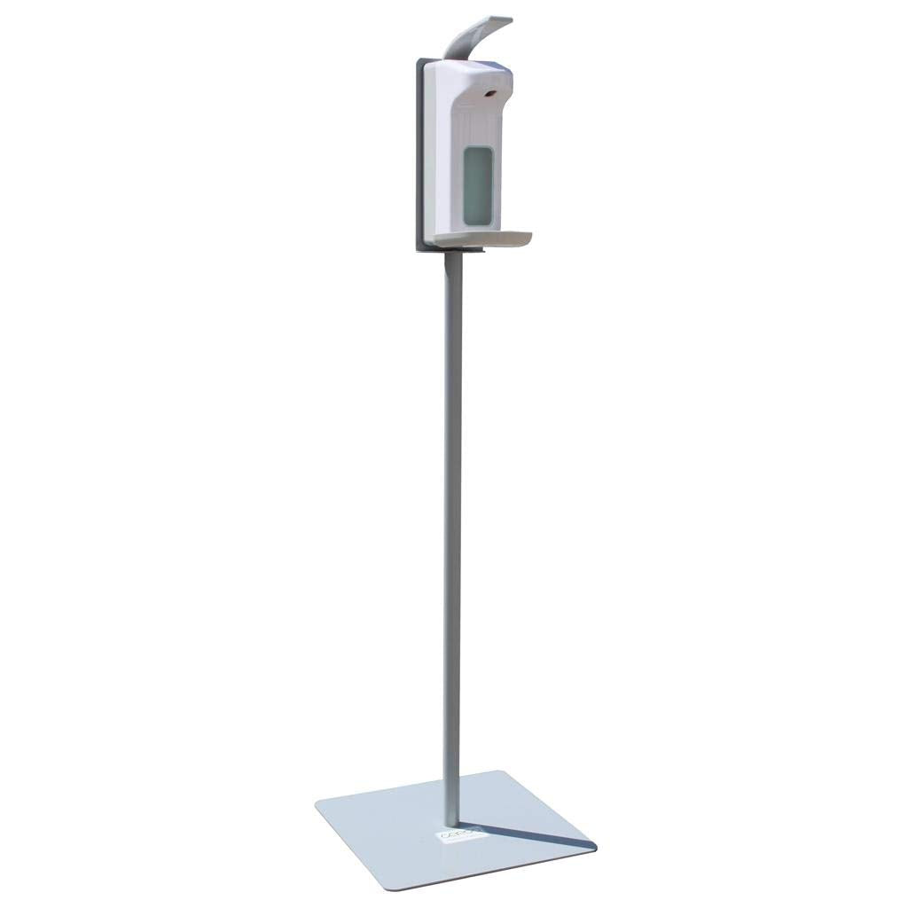 Hygiene-Station leichte Ausführung 130cm aus Metall für Kunden und Mitarbeiter - mobile Handdesinfektion mit Seifenspender