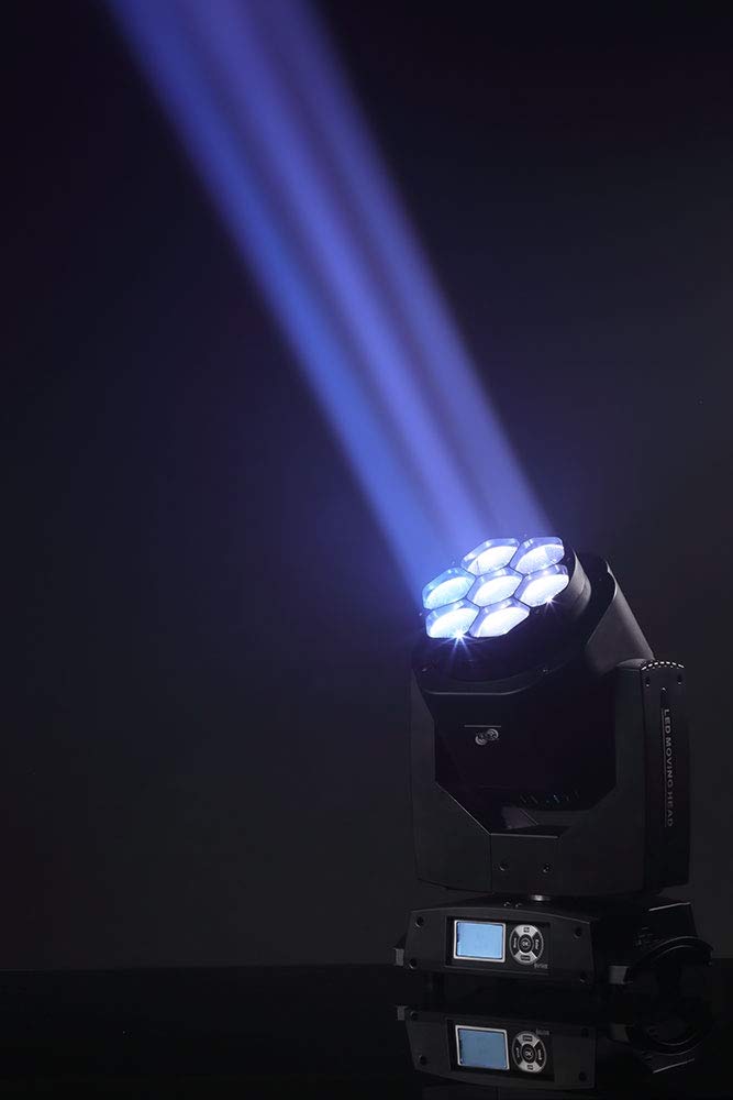 ETEC Professional LED Mini Eye 7 Moving Head 7x15 Watt mit Zoomfunktion Rotation Beam Veranstaltung Bühnenbeleuchtung Licht Party Disco Show DJ Effekt