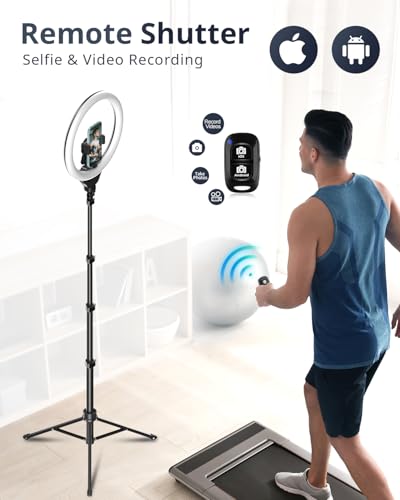 UBeesize Ringlicht mit Stativ, 12 Zoll Selfie Ringlicht mit 62 Zoll Stativ Ständer für Videoaufnahmen und Live Stream Berühren Ringlicht Kompatibel Handys, Kameras und Webcams