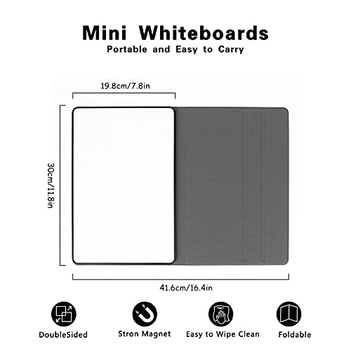 Magnetic Whiteboard Messageboard Mini Portable Folding Small whiteboard Portable Home Office Message Double-Sided Writing Board 11.8x7.8 In (White)