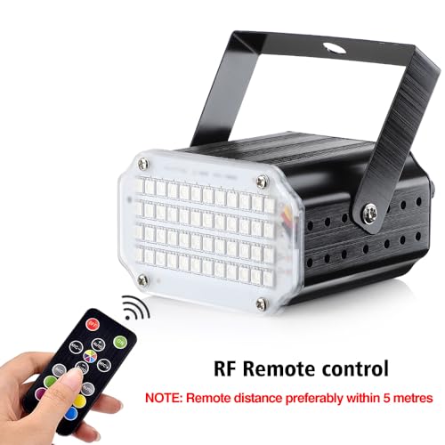 Mini Stroboskop Licht, 48 LED Disco Licht Partylicht Strobe Light mit Fernbedienung, Sound Aktiviert Flash Speed Control RBG Blitzlichter für DJ Bar Weihnachten Halloween Show Club Karaoke Zubehör