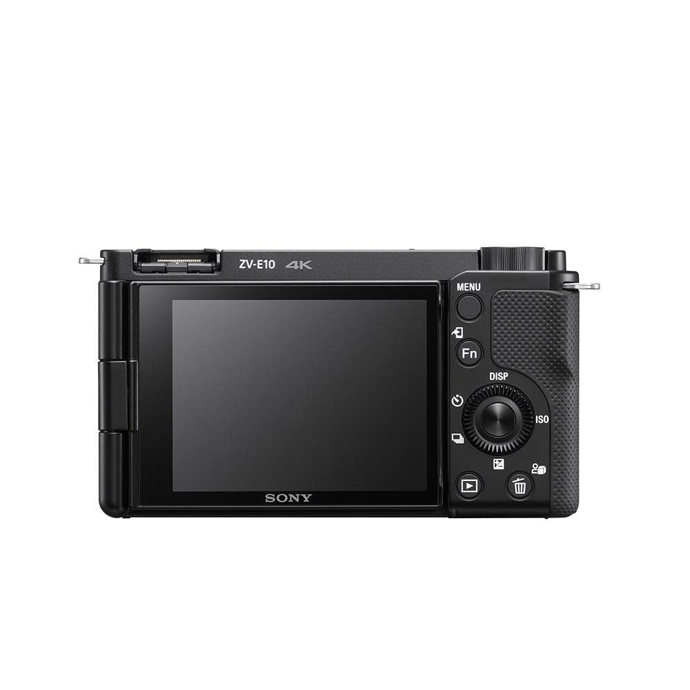 Sony Alpha ZV-E10 | APS-C spiegellose Vlog-Kamera (schwenkbarer Bildschirm für Vlogging, 4K-Video, Echtzeit-Augen-Autofokus) Schwarz + SEL1650 Objektiv