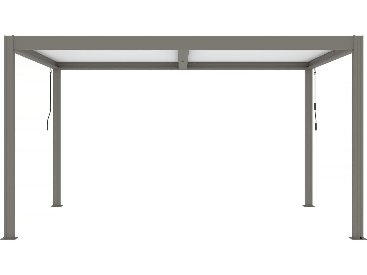 Bioklimatische Pergola "Windsor" mit Led aus Aluminium 3 x 4 - Taupe