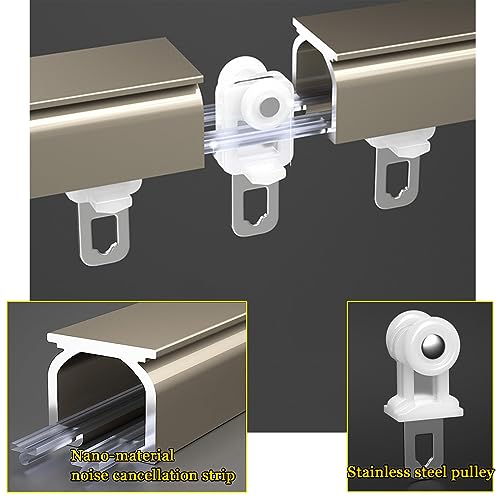 Heavy-Duty Vorhangschiene mit Rollen - 50cm bis 600cm verstellbare Decken- und Wandmontageschienen für Wohnzimmer, Schlafzimmer, Home Office und Raumteiler
