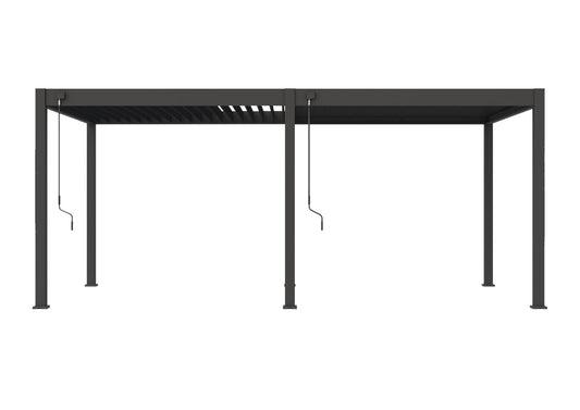 Weide Deluxe Pergola mit Lamellendach I Rostfreie & Robuste Voll-Aluminium Pavillon freistehend I Optimaler Schutz vor Sonne & Regen Dank verstellbaren Aluminium-Lamellen (Anthrazit, 3,6 x 5,3 M)