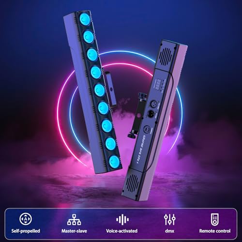 Fieryzeal LED Bar Wallwasher 9 x 6W LED RGBW Strahler Discolicht Partylicht Bühnenlicht Lichteffekte dmx Controller Musikgesteuert Strobe Beleuchtung mit Fernbedienung für DJ Party Outdoor, 1 Stück