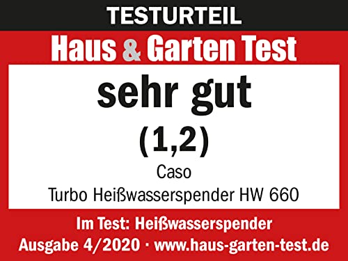 CASO HW 660 Heißwasserspender - Testurteil: sehr gut - heißes Wasser in wenigen Sekunden - spart bis zu 50% Energie gegenüber Wasserkochern - 8 Mengenausgaben - Wasserkocher mit Temperatureinstellung