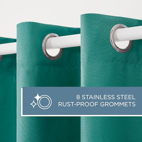 TOWN & COUNTRY BASICS In-Out Solid GT Cabana Ösenvorhang, 1 Paar, Polyester, blaugrün, 54x120