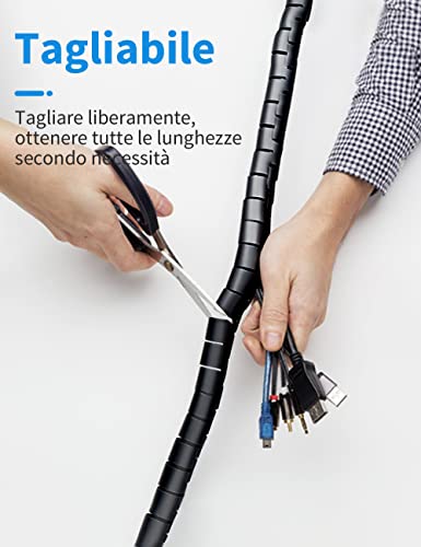 shinfly 2 x 1.5m Kabelschlauch Selbstschließend Schwarz, Durchmesser 16mm+22mm Flexibel Kabelkanal mit 20pcs Kabelbinder, 5 Kabelclips, 1 Drahtführungsclip, Kabelschutz Kabelmanagement für TV Computer