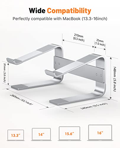 Soqool Laptop Ständer, Ergonomisch Laptop Halterung für 10-17 Zoll, Aluminium Laptop Stand für Schre