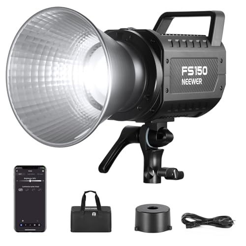 NEEWER COB LED Videoleuchte, 2,4G/APP Steuerung, 5600K Tageslicht, Dauerlicht mit Bowens Halterung, 