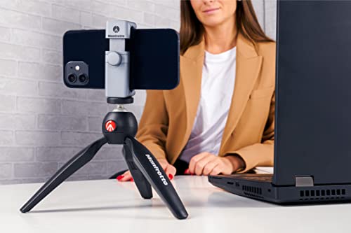 Manfrotto MTPIXIMII-B, PIXI Mini-Stativ mit Handgriff für kompakte Systemkameras, DSLRs, Spiegellos, Video, Hergestellt in Italien, aus Technopolymer und Aluminium, Schwarz