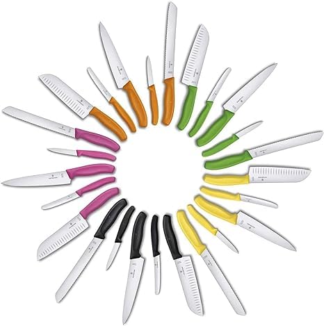 Victorinox Swiss Classic, Profi Steakmesser-Set, 6-teilig, Extra Scharfe Klinge, Wellenschliff, 11 cm, Robuster Kunststoffgriff, Rostfreier Stahl, Schwarz