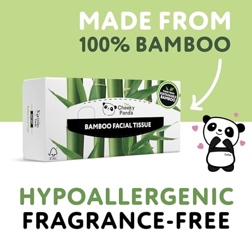 The Cheeky Panda Kosmetiktücher Box (960 Kosmetiktücher) – 12 x Tücherbox Großpackung 3-lagig Taschentücher aus nachhaltigem Bambus hergestellt