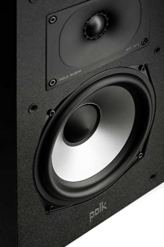 Polk Audio Monitor XT20 Regallautsprecher, Stereolautsprecher, Surround Lautsprecher, Hi-Res Zertifiziert, Dolby Atmos und DTS:X kompatibel, HiFi und Heimkino Lautsprecher (Paar), Schwarz