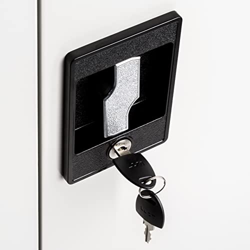 tectake Aktenschrank, Büroschrank abschließbar, Mehrzweckschrank aus Stahl, Allzweckschrank, mit 2 Türen, inkl. 3 höhenverstellbare Einlegeböden, 140x90x40 cm - grau