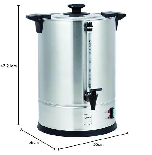 METRO Professional Kaffeemaschine GCM4011, 10.5 Liter, 70 Tassen, 1650 W, mit Filter, Warmhaltefunktion, Überhitzungsschutz, Füllstandsanzeige, Kühle Außenwand, Deckelverschluss, silber