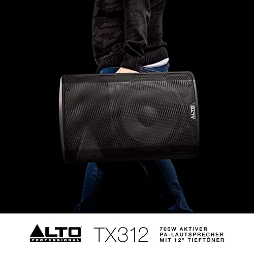 Alto Professional TX312 – 700 Watt 12-Zoll 2-Wege aktiver PA-Lautsprecher mit Signal-Limiting und schaltbarem Mikrofon/Line-Preamp und XLR In/Out