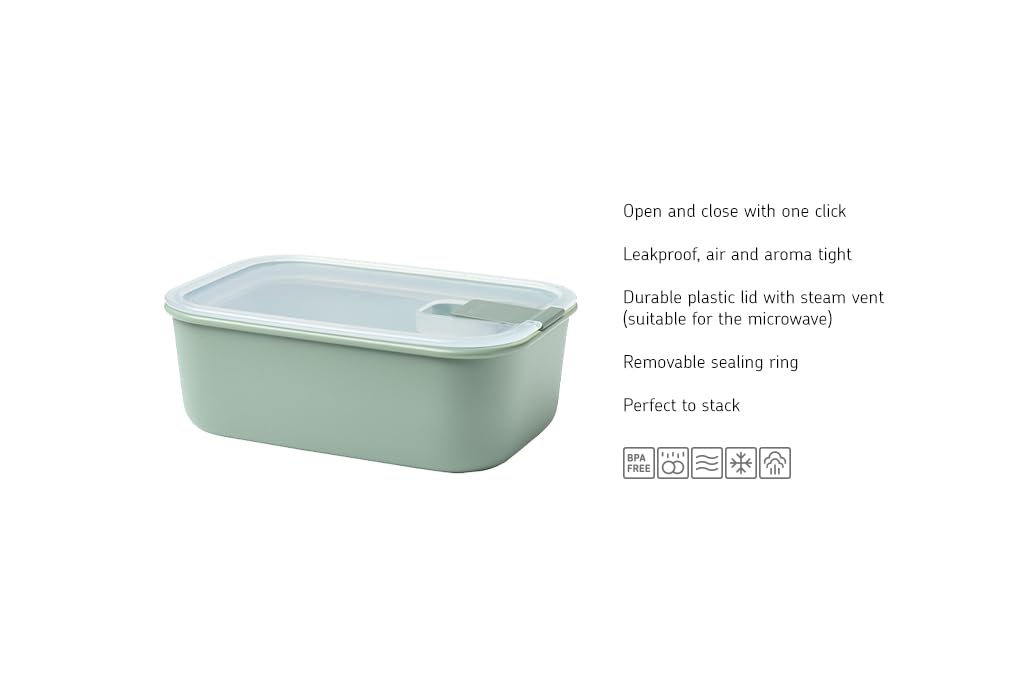 Mepal – Frischhaltedosen set 3-teilig EasyClip – Schüssel mit Deckel & Klickverschluss – Geeignet für Mikrowelle, Dampfgarer, Kühl- und Gefrierschrank – 2 x 450 ml + 1000 ml – Nordic black