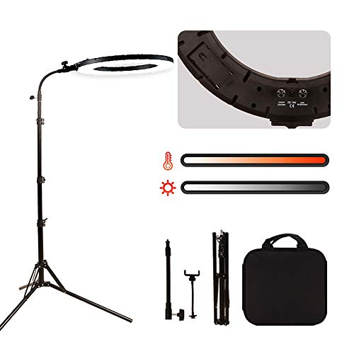 GSKAIWEN 18" 60W LED Ringleuchte Licht Set Tätowierung Augenbraue Fülllicht Dimmbares Kamera-Fotografie Studiolicht Video-Licht mit Makeup Porträt YouTube Video Shooting (18 Zoll Set mit weiche Röhre)
