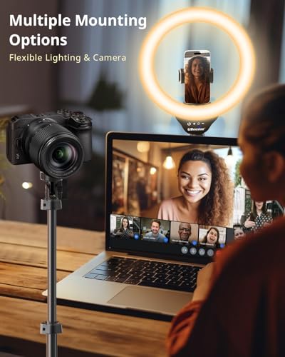 UBeesize Ringlicht mit Stativ, 12 Zoll Selfie Ringlicht mit 62 Zoll Stativ Ständer für Videoaufnahmen und Live Stream Berühren Ringlicht Kompatibel Handys, Kameras und Webcams