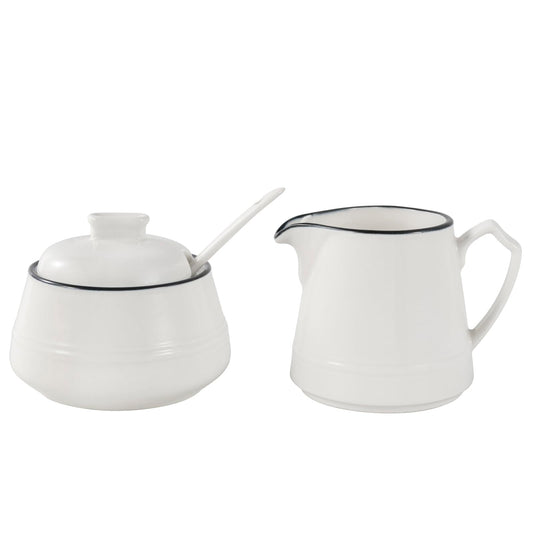 Winlauyet Porzellan Milch- und Zuckersets 3 in 1, elegant gestaltetes Keramik Kaffeeservice für täglichen Gebrauch, inklusive Sahnegießer und Zuckerdose, mikrowellen- und spülmaschinengeeignet