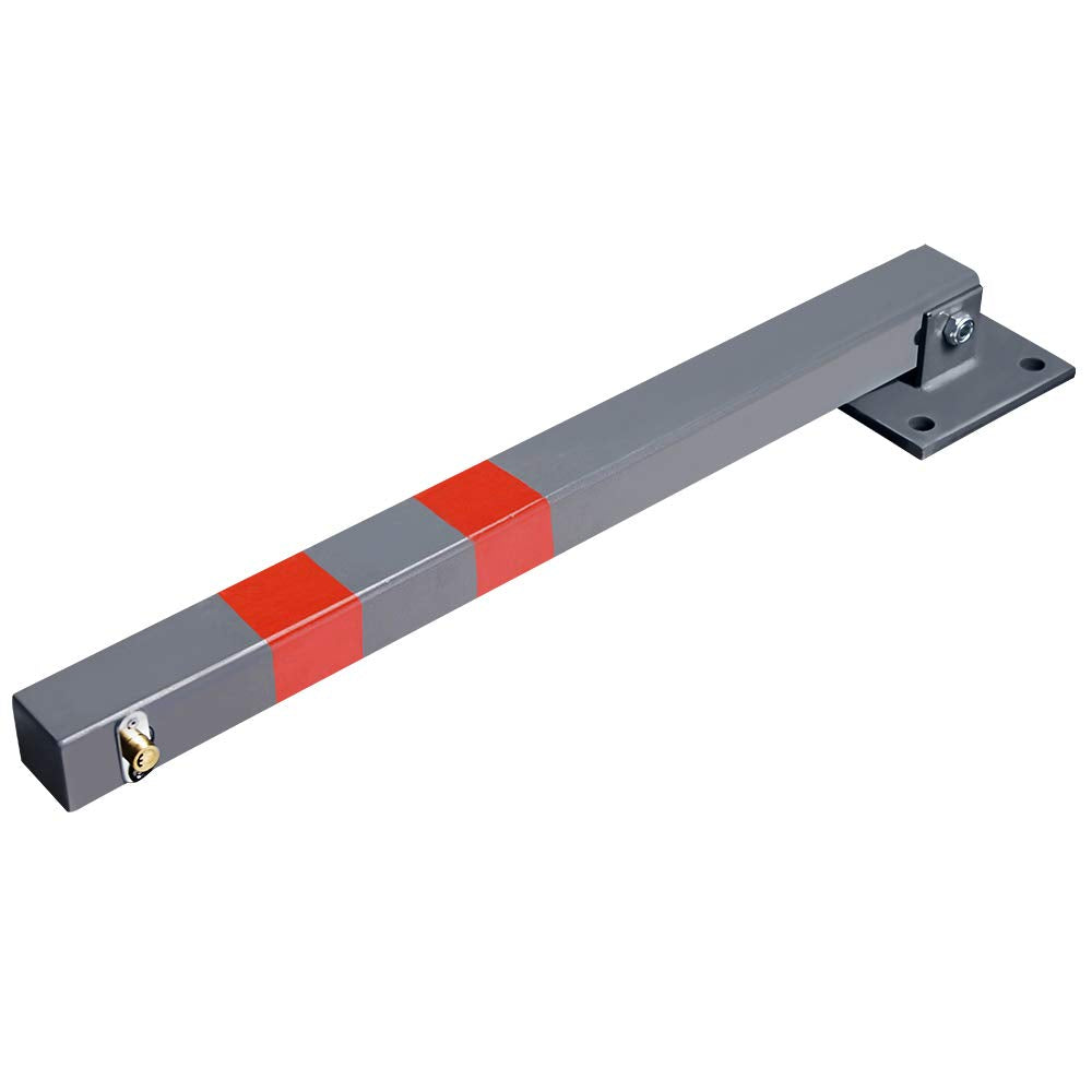 Ansobea Parkpfosten mit 3 Schlüssel klappbar Absperrpfosten, Stahl Parkplatzsperre Parkplatzsperren mit Reflexstreifen, Robust Standfuß Sperrpfosten Set