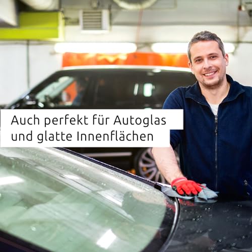 HUCKA Glasreiniger - Oberflächenschutz mit Abperleffekt (1000ml) + Fensterputzmittel, Glasveredlung für streifenfreie Reinigung