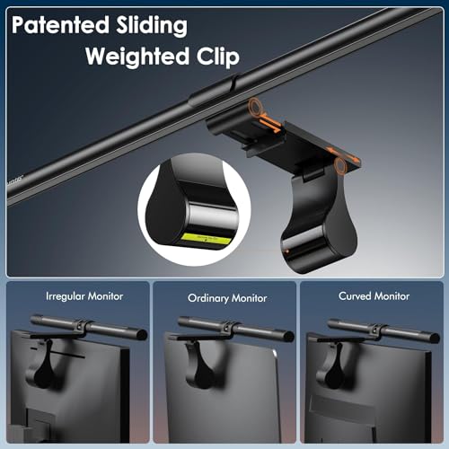 Quntis Curved Monitor Lampe 51cm mit Hintergrundbeleuchtung Fernbedienung, Monitor Light Bar mit Anti-Blaulicht, Bildschirmlampe USB dimmbar, PC Bürolampe Schreibtischlampe für Computer Home Office