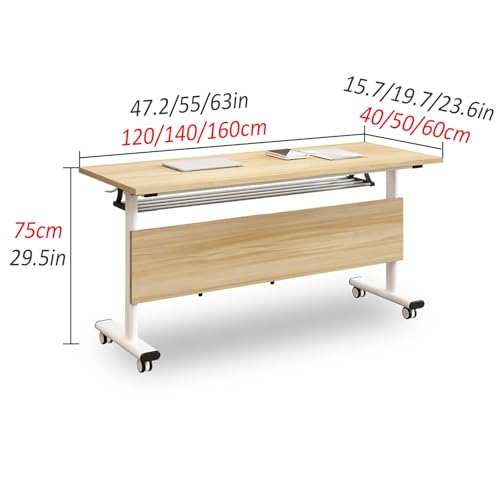 Tragbarer, faltbarer Konferenz-Trainingstisch mit Rollen, zusammenklappbar und rollbar, Seminar-Tische für Besprechungszimmer, für Business (120 x 60 cm), 4 Stück