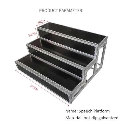 ZCBYBT 3 Schicht bewegliche Bühnentreppe Faltbarer Chorständer, Fotografie und Gruppenleiter,A