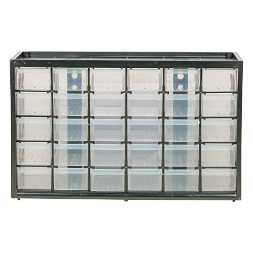 STANLEY Kleinteilemagazin Organizer Sortimentskasten (36.5x15.5x22.5cm, mit 30 Schubladen, bruchfester Kunststoffrahmen, transparente Schubladen, geeignet für Wandmontage) 1-93-980