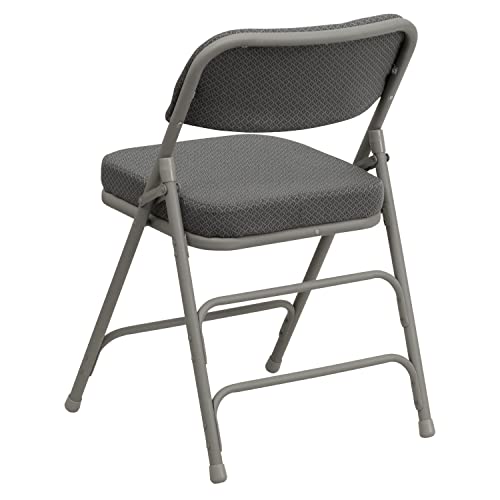 Flash Furniture Klappstuhl HERCULES aus Metall – Dick gepolsterter Stuhl für Gäste oder Veranstaltungen – Stabiler Küchenstuhl auch für draußen geeignet – 2er-Set – Grau