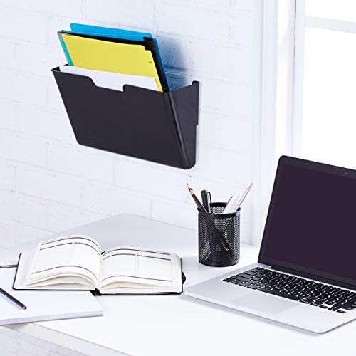 Amazon Basics Wandablagefächer, hängend, 3-stufig, 33 x 38 cm, Schwarz, 3 Stück, Transparent, US Buchstabengröße