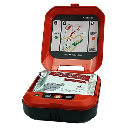 Erste Hilfe Defibrillator für Zuhause/Gewerbe für Laien und Profis mit automatischer Schockabgabe Primedic HeartSave YA, 8 Jahre Garantie des Herstellers, Sprache: DE/EN