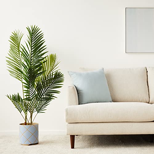 Amazon Basics Künstliche Palme mit Kunststoff-Pflanzgefäß, 119.38 cm, grün