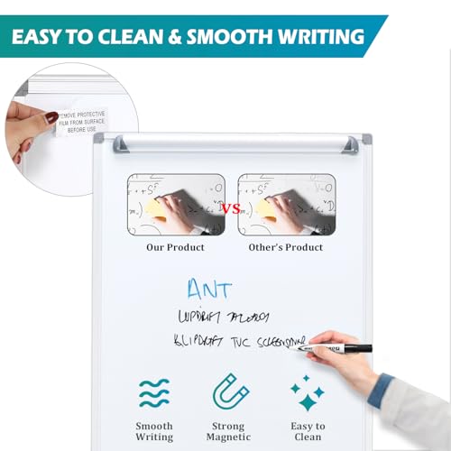 MAKELLO Flipchart,Whiteboard Mobil mit Rollen,Flipcharts für Büro mit Rollen