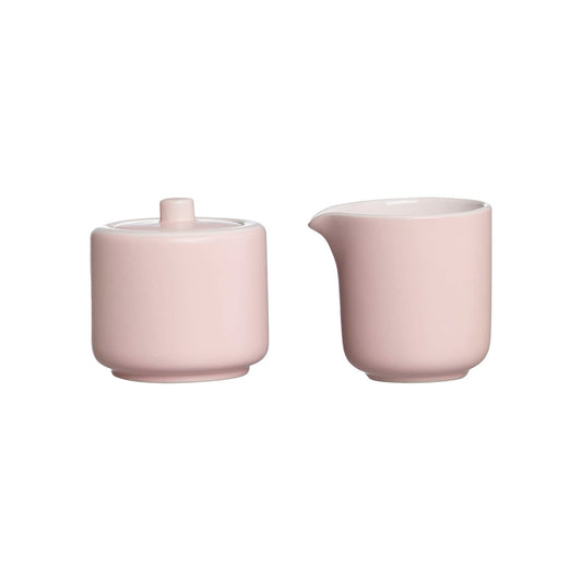 Ritzenhoff & Breker Milch- und Zuckerset Jasper, Rosa, Milchkännchen & Zuckerdose aus Keramik, Außenseiten mit Mattglasur und Soft-Touch-Haptik