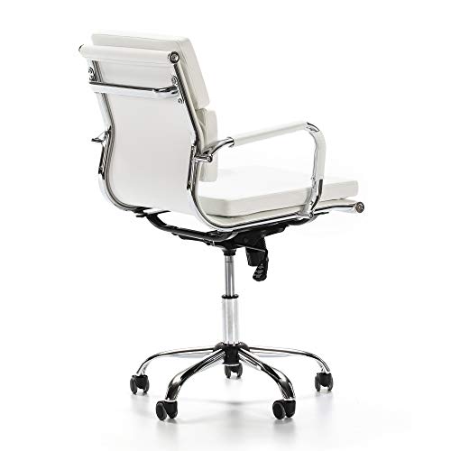 VS Venta-stock Fenix Schreibtischstuhl Weiß, Wippfunktion & Armlehne - Ergonomic, höhenverstellbar