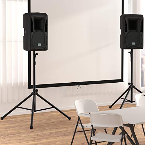 Amazon Basics - Verstellbarer Lautsprecherständer - 120 cm bis 200 cm Stahl, Schwarz