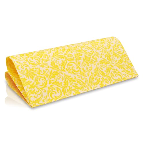 GRUBly® Servietten GELB, Stoffähnlich [50 Stück], Hochwertige gelbe Servietten, Tischdekoration für Hochzeit, Geburtstag, Feiern, Sommer, Frühling, Ostern, 40x40cm, AIRLAID QUALITÄT