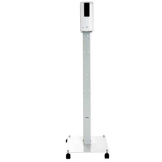 KRIEG Desinfektionssäule mit Sensor I Grau I Kontaktlos Hygienestation 1000 ml - 333 Sprühstöße I Desinfektionsstation freistehend, stabil, höhenverstellbar, automatisch I Hygienesäule Ready to go